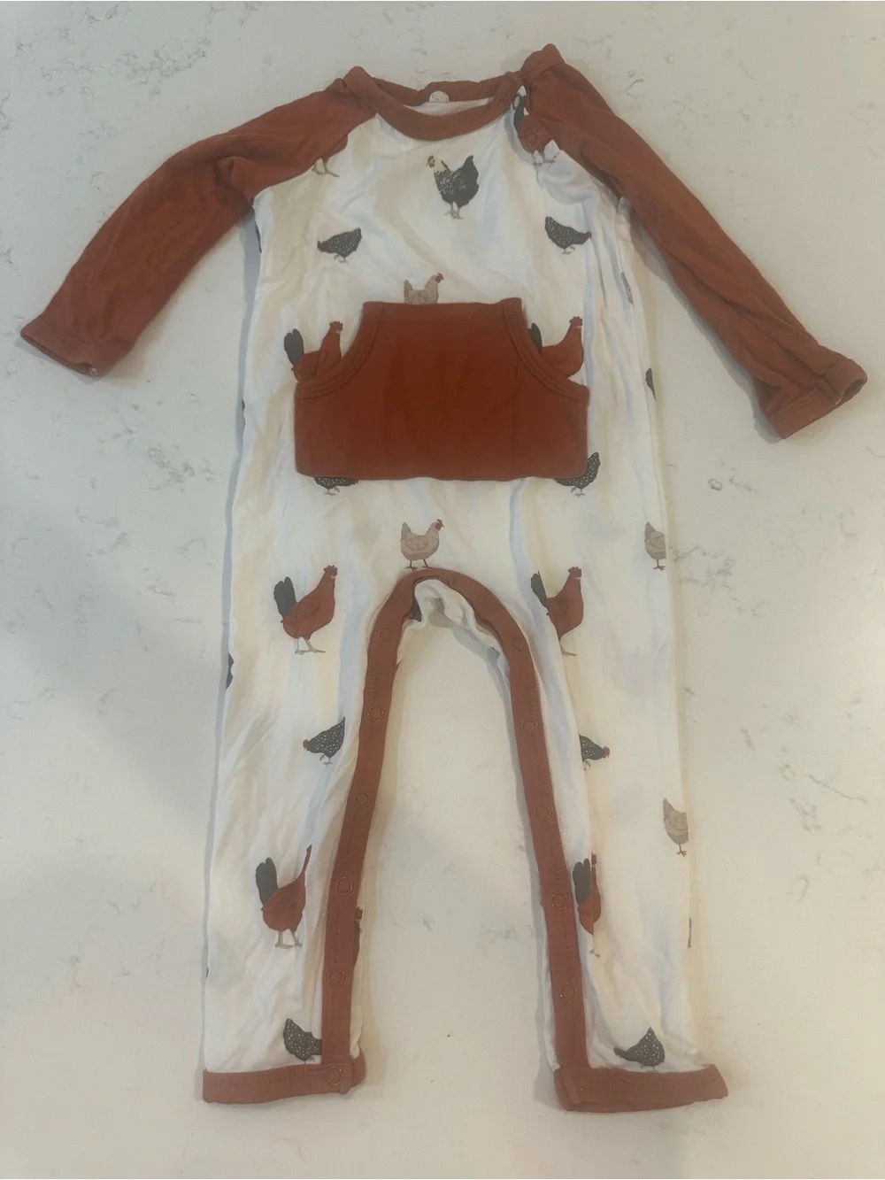 Kyte Baby chicken long sleeved romper
